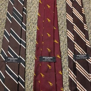 Brooks Brothers Classic Men's Tie Trio - Burgundy, Brown, and Tan price 3 ties